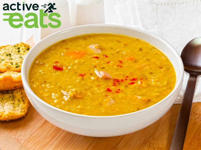 Image showing lentil soup in a white bowl which is one of the best dish for winters
