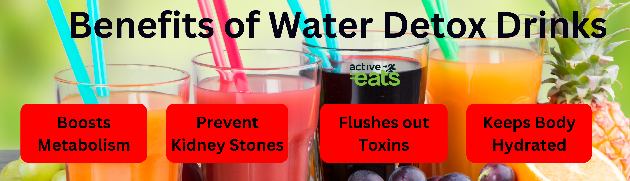 Image: A visual representation of the four key benefits of water detox drinks. The graphic features text and icons that emphasize the advantages, including hydration, improved digestion, increased nutrient intake, and enhanced natural flavor, all attributed to these beverages. This image provides a quick reference to the positive outcomes of incorporating water detox drinks into your diet.