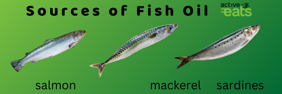 picture shows top three sources of fish oil which are from salmon fish, from mackerel dish, and from sardines fish.
