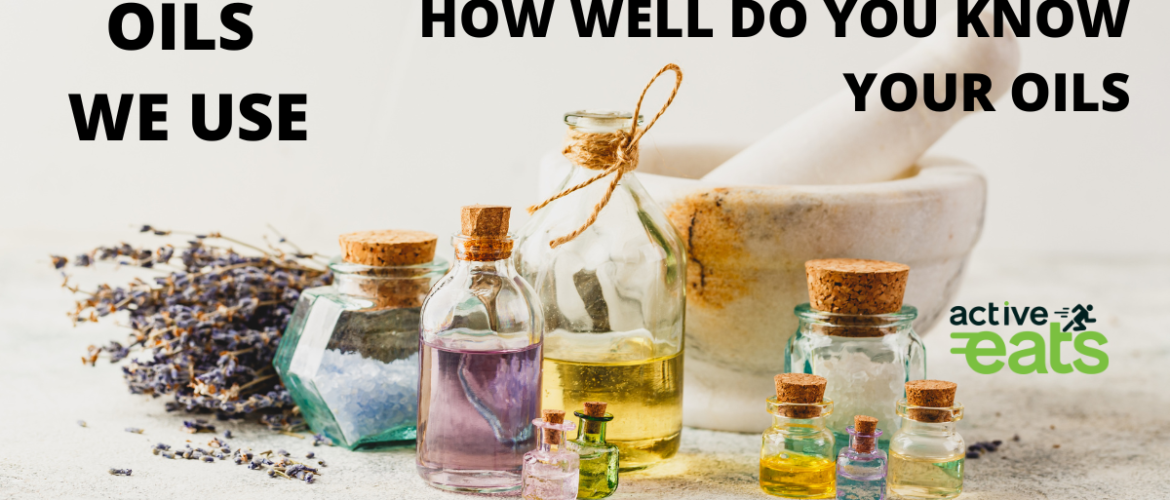 Image showing different types of edible oils, body oils, essential oils, hair oils and face oils with text: "Oils We Use Daily How well do you know your Oils "