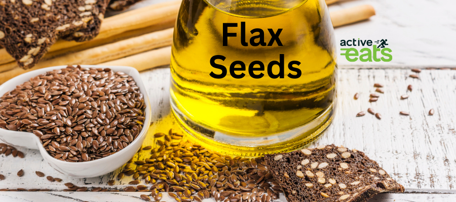 PICTURE SHOWS FLAX SEEDS AND FLAX SEED OIL